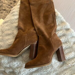 Michael Kors Tan Suede Heeled Boots